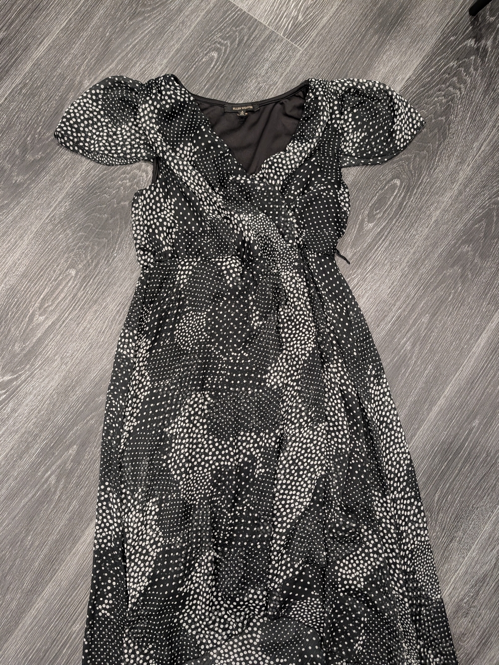 Black & White Polka Dot Wrap Maxi Dress